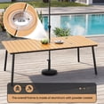 thumbnail image 3 of Crestlive Products 82" x 40" Aluminum Outdoor Dining Table for 6-8, Rectangular Patio Table with Umbrella Hole, Weather-Resistant Metal Table, Brown, 3 of 7