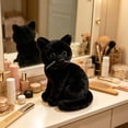 thumbnail image 6 of YiJuHui Realistic Black Cat Plush Toy, Soft Stuffed Siamese Kitty Plush Animal, Cute Lifelike Cat Doll, Bedroom Sofa Decor, Birthday, 6 of 8