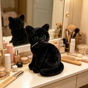 PLPPYFS Chongker Weighted Stuffed Animals, Sitting-Cats-with-Head-Turned-Aside Series Soothing Doll Handmade Realistic Cat P Doll Lifelike Real Cat Size Companion P Doll