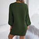 thumbnail image 5 of mfyjkho Vestidos de fiesta para mujer, Vestido tipo suéter de cuello redondo y manga larga liso para mujer Vestidos largos para mujer s, 5 of 8