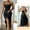 Black, variant on Oplxuo Women's Sexy Cowl Neck Satin Slit Bodycon Dresses Elegant Ruffle Spaghetti Straps 2025 Summer Cocktail Party Dress