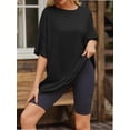 thumbnail image 5 of Womens T Shirts Summer Crewneck Short Sleeve Loose Fit Basic Tee Tops Workout Clothes, 5 of 5