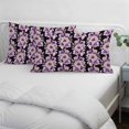 thumbnail image 3 of Purple Floral Pillow Covers, Linen Long Throw Pillow Case, Abstract Watercolor Flower Leaf Plant Holiday Pillow Protector Decorative Cushion Cover for Living Room/Bedroom 12" x 20", 3 of 8
