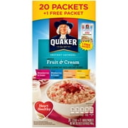 Angle View: Quaker Instant Oatmeal, Fruit & Cream, Variety Pack, 20 Packets