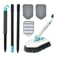 thumbnail image 4 of deevoka Shower Cleaning Brush Extendable Handle Microfiber Pad Detachable Stiff Bristles White, 4 of 9