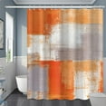 thumbnail image 3 of Orange Shower Curtain Abstract Aesthetic Burnt Orange Bathroom Shower Curtains Brush Marks Fabric Decor Shower Curtain Set, 3 of 6