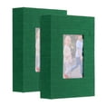 thumbnail image 1 of Álbum de Fotos Pequeño de 2 Piezas, Libro de Imágenes con Cubierta de Lino de 4x6 que Sostiene 52 Fotos, Verde, 1 of 7