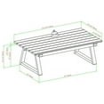 thumbnail image 4 of Modern Slat Back Outdoor Solid Wood Coffee Table - Natural, 4 of 8