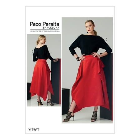 Vogue Patterns Sewing Pattern Misses' Top and Draped Skirt-14-16-18-20-22