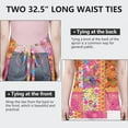 thumbnail image 6 of Bright Pioneer Flower Patchwork Apron-Garden Aprons for Women with Pockets-Cotton Linen Waterproof Kitchen Cooking Gardening Aprons Adjustable for Kitchen,Cooking,BBQ and Salon 33x27 Inch, 6 of 7