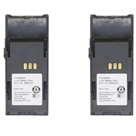 2 Pack Replacement Battery HNN9050A 2200mAh 7.4V Ni-MH for Motorola HNN9049 HNN9049A HNN9049B P1225 Radio with Belt Clip