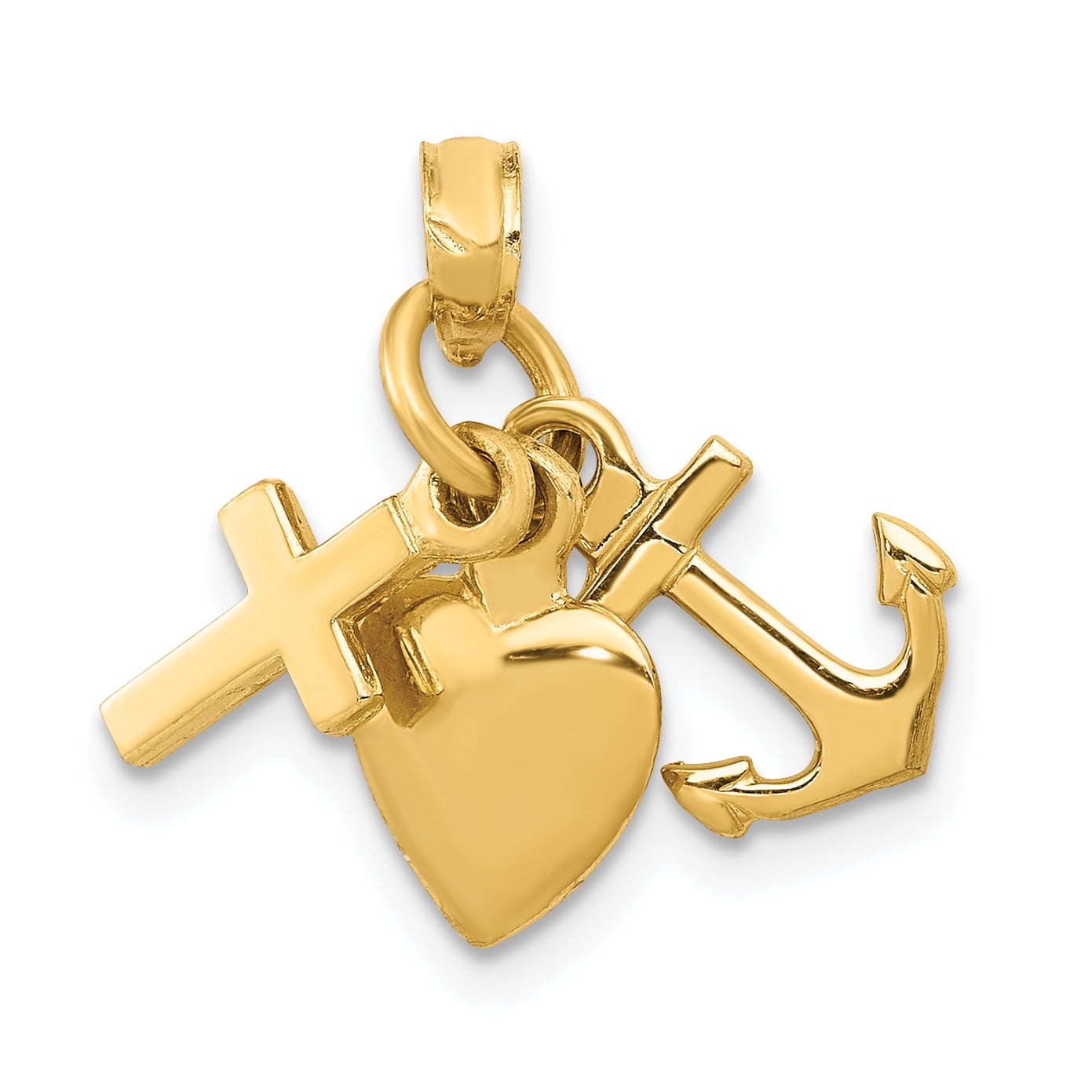 Mia Diamonds 10k Solid Yellow Gold Budded Cross Pendant 30mm x 21mm
