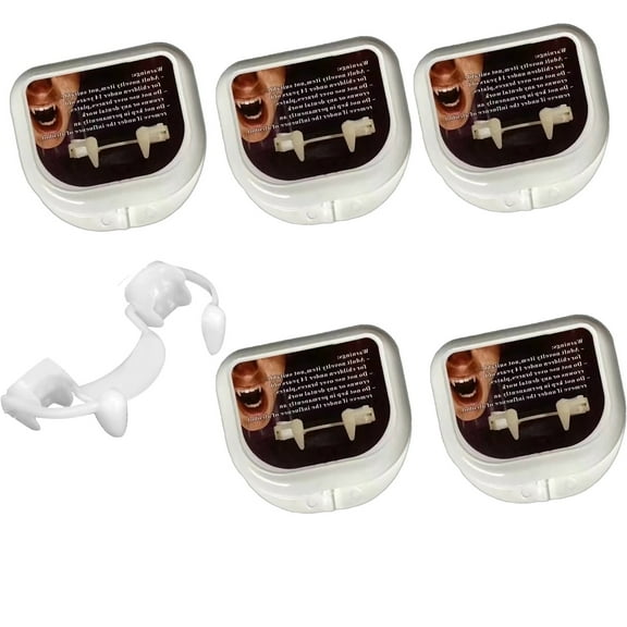 5-piece adjustable Halloween retractable dentures - fun and eerie party accessories for holiday outfits