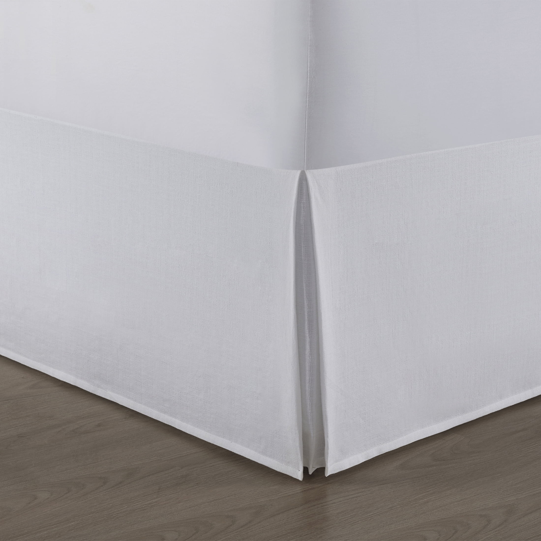 My Texas House Jessica Bright White Bows Cotton Slub Bed Skirt, Full