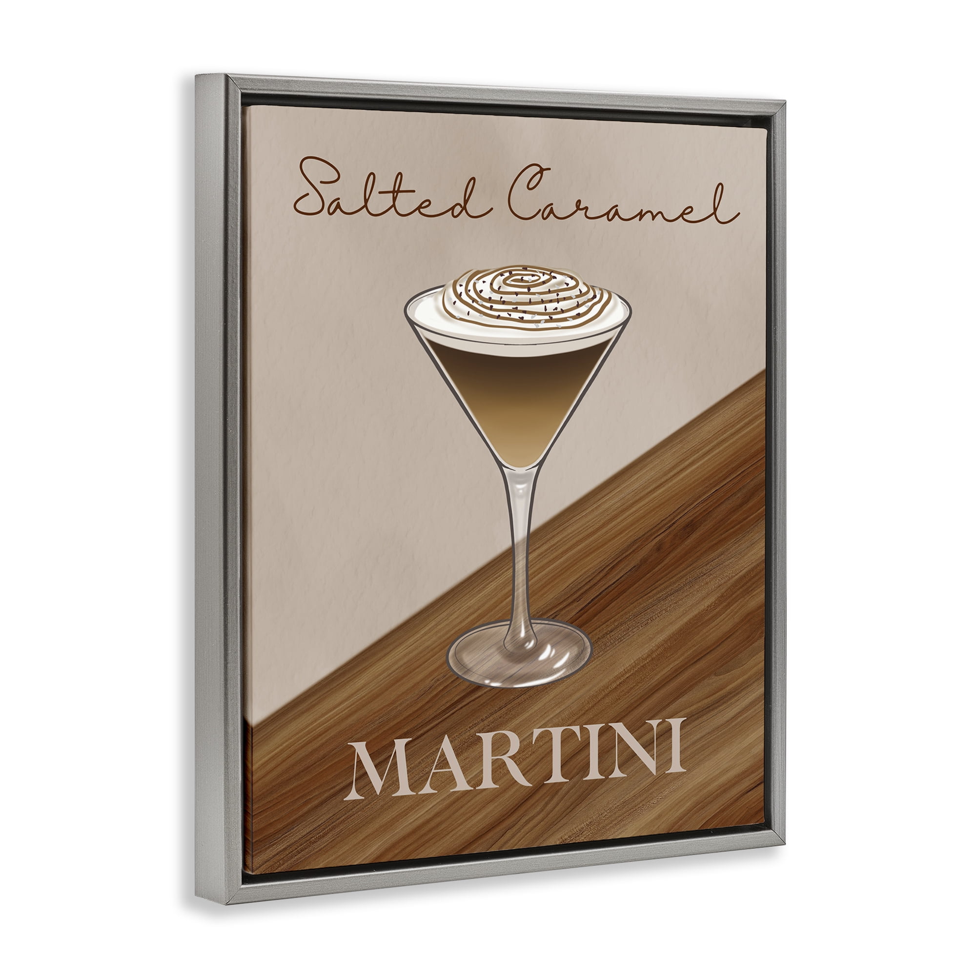Stupell Industries Salted Caramel Martini Gray Framed Floater Canvas Wall Art, design by Marcus Prime