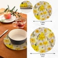 thumbnail image 3 of White Yellow Daffodils Placemats Set of 2, Woven Washers, Cotton, Round Large Pot Holder, Heat Resistant, for Pot Countertops Home Decor, 3 of 7