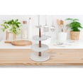 thumbnail image 2 of Maison Concepts White 3 Tier Marble Cake Stand With Wood Pipe (White) 12" X 12" X 17.5", 2 of 3