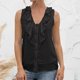 thumbnail image 4 of Camisas de lunares de encaje sin mangas con cuello en V para mujer Blusas Tops elegantes vintage Pompotops  lopia997184, 4 of 9