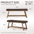 thumbnail image 2 of 45" Entryway Bench Upholstered Storage Bench for Bedroom Shoe Rack Bench for Living Room, Hallway, Mudroom, Balcony, Sturdy Indoor Bench Seat Holds Up to 300 lbs (PU-Brown), 2 of 9