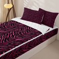 thumbnail image 3 of Erosebridal Zebra Print Zipper Queen Comforter Set with Fitted Sheet and 2 Pillowcases,Bright Jungle Animal Stripe Pattern Zipper Bedding Set For Girls,Reversible,4-Piece, 3 of 7