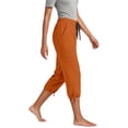 thumbnail image 6 of DuoJiaJ Womens Capri Pants, Elastic Waist with Pockets Loose Fit Casual Orange S, 6 of 7