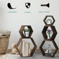 thumbnail image 2 of Hexagon Floating Shelves 5 Different Sizes Honeycomb Shelves for Wall, Brown, 2 of 9