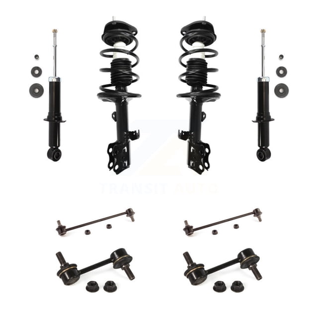 Transit Auto Front Rear Complete Suspension Strut & TOR sway Bar Link Kit (8Pc) for Car 2010 Pontiac Vibe FWD - Left Right Side (Driver Passenger) KSS-107727