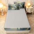 thumbnail image 4 of Erosebridal Cute Heron Bird Zipper Twin Comforter Sets with Fitted Sheet and 2 Pillowcases,Boho Animals Zipper Bedding Set,White Yellow,Light Gray Reversible,4pcs, 4 of 8