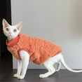 thumbnail image 4 of HQREA Sphynx Cat Sweater Vest Warm Fleece Pet Pullover Winter Pet Apparel for Hairless Cats, 4 of 6