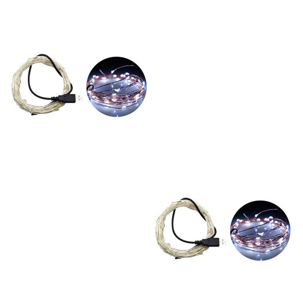 Ounissouiy 10M 100leds Carga USB Cable de plata impermeable 5V para la decoración de la boda en el hogar Type1 NO1