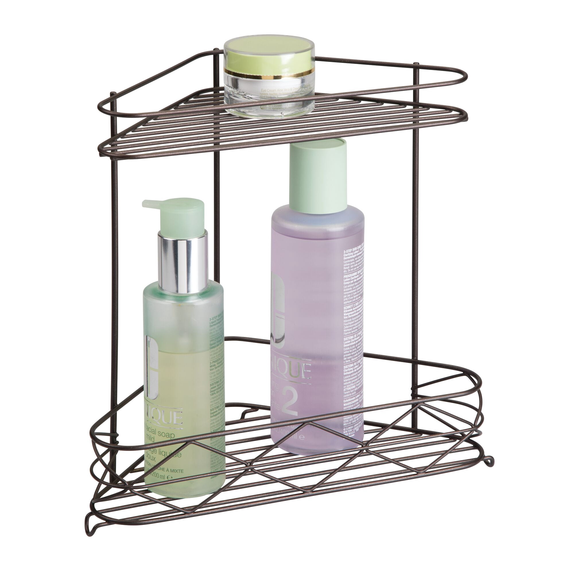(2 pack) Better Homes & Gardens Steel Corner Shower Organizer Storage Shelf, 10.75" x 6.5" x 10.6", Bronze