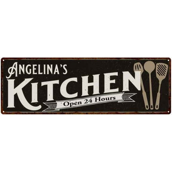 Angelina's Kitchen Sign Chic Wall Decor Gift Mom 6x18 206180014417