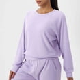 thumbnail image 4 of Craaazy Casual Womens Waffle Knit Sweatshirt Crew Neck Raglan Sleeve Loose Fit Top for Sports and Daily Wear Gifts, 4 of 6
