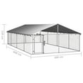thumbnail image 2 of vidaXL Dog Kennel Silver Galvanized steel, Polyethylene, 2 of 40