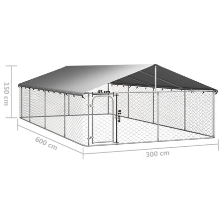 vidaXL 屋外用犬小屋 屋根付き 400x200x150cm動物 ペット用品 ペット用品 犬用品 犬小屋・ドッグラン 代引不可