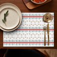 thumbnail image 4 of Christmas Tree and Bird Pattern Summer Placemats Table Placemats Set Of 6-Linen Kitchen Washable Placemats Table Mats 11.8"x17.7" Non-Slip Heat Resistant, 4 of 5