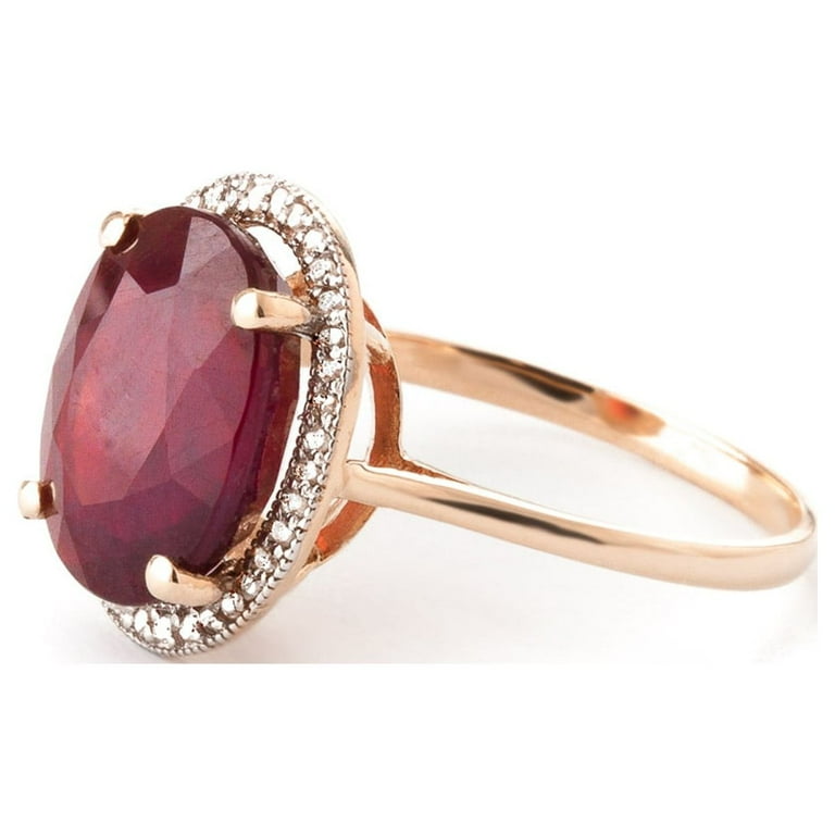 Galaxy Gold 7.93 ct 14k Solid Rose Gold Ring Oval-Shaped
