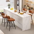 thumbnail image 2 of HomeZeer Swivel Bar Stools Set of 4, 26" Counter Height BarStool with Back, Leather Upholstered Kitchen Stools with Footrest and Metal Frame, Bar Chair for Kitchen Island, Brown, 2 of 8