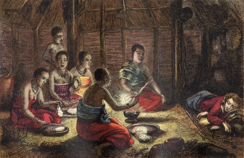 Mungo Park 1771 To 1806 Scottish Explorer Resting In A Natives Hut In Sego Bambarra Africa During His Travels On The African Continent In 1795 From The Life And Travels Of Mungo Park Published 1875 Ca