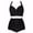 Black, variant on Fesfesfes Women's Plus Size Bikini Swimsuit Sexy Printed Swimsuit Ladies High Waist Bottom Bandage Swimsuit Sale on Clearance
