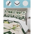 thumbnail image 4 of Lily Flower Full Size Down Alternative Comforter, Lightweight Comforter Quilt Bedding Set with Pillow Shams Nature Botanical Garden Florals Watercolor All Seasons Bed Comforter Duvet Insert 78"x90", 4 of 7