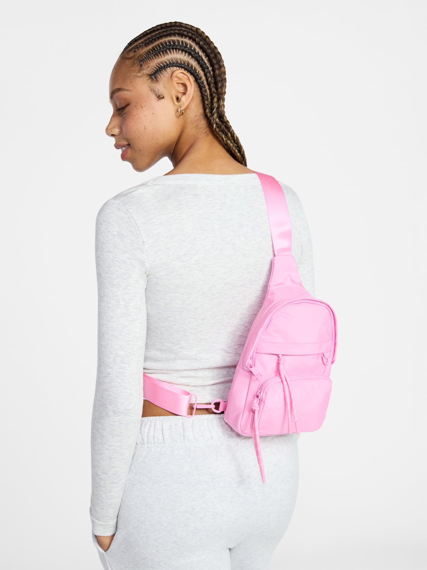 No Boundaries Women's Hands Free Sling Bag, Pink Jubilee