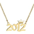 thumbnail image 2 of Soumake Number Pendant Year Necklace Crown Stainless Steel Exquisite Chain Women Necklace Birthday Gift Fashion, 2 of 8