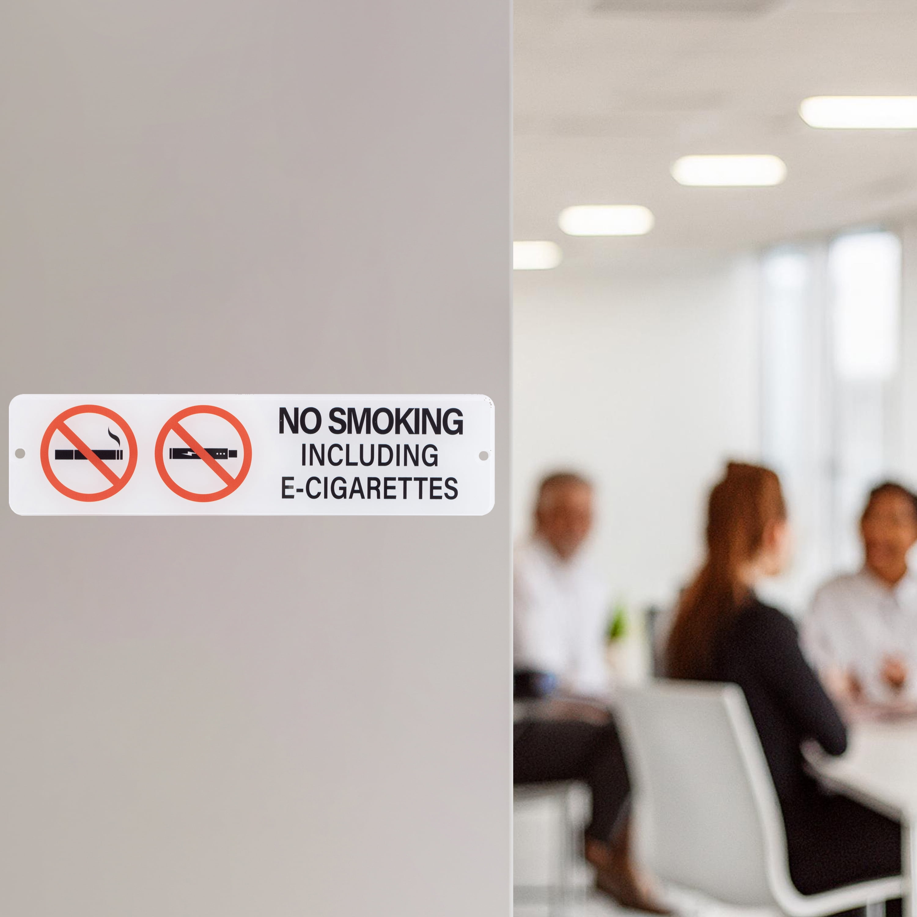 (2 pack) Pen+Gear NO SMOKING Sign,2×8 inches, Made of Acrylic, Suitatble for Public PLace