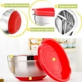 thumbnail image 6 of Walchoice Mixing Bowls with Lids Set of 5, Stainless Steel Nesting Bowls for Baking Serving Preparing, Include 7/3.5/2.5/2/1 QT Metal Bowls - Red, 6 of 7