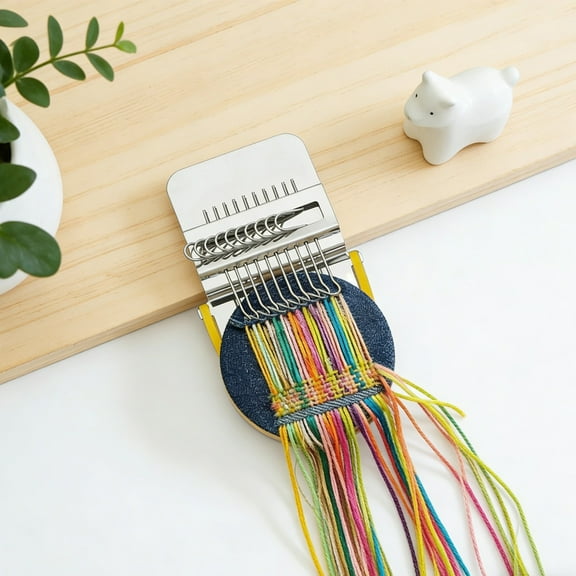 Knit Patch Loom Kit,Spring Cord,Needles,Wood Board Set Patch Maker Loom,Knitpatch Patchmaker Kit,Weave Darning Looms Knitting Machine, 10 Hooks Wooden Yarn Knitting Tools for Beginners