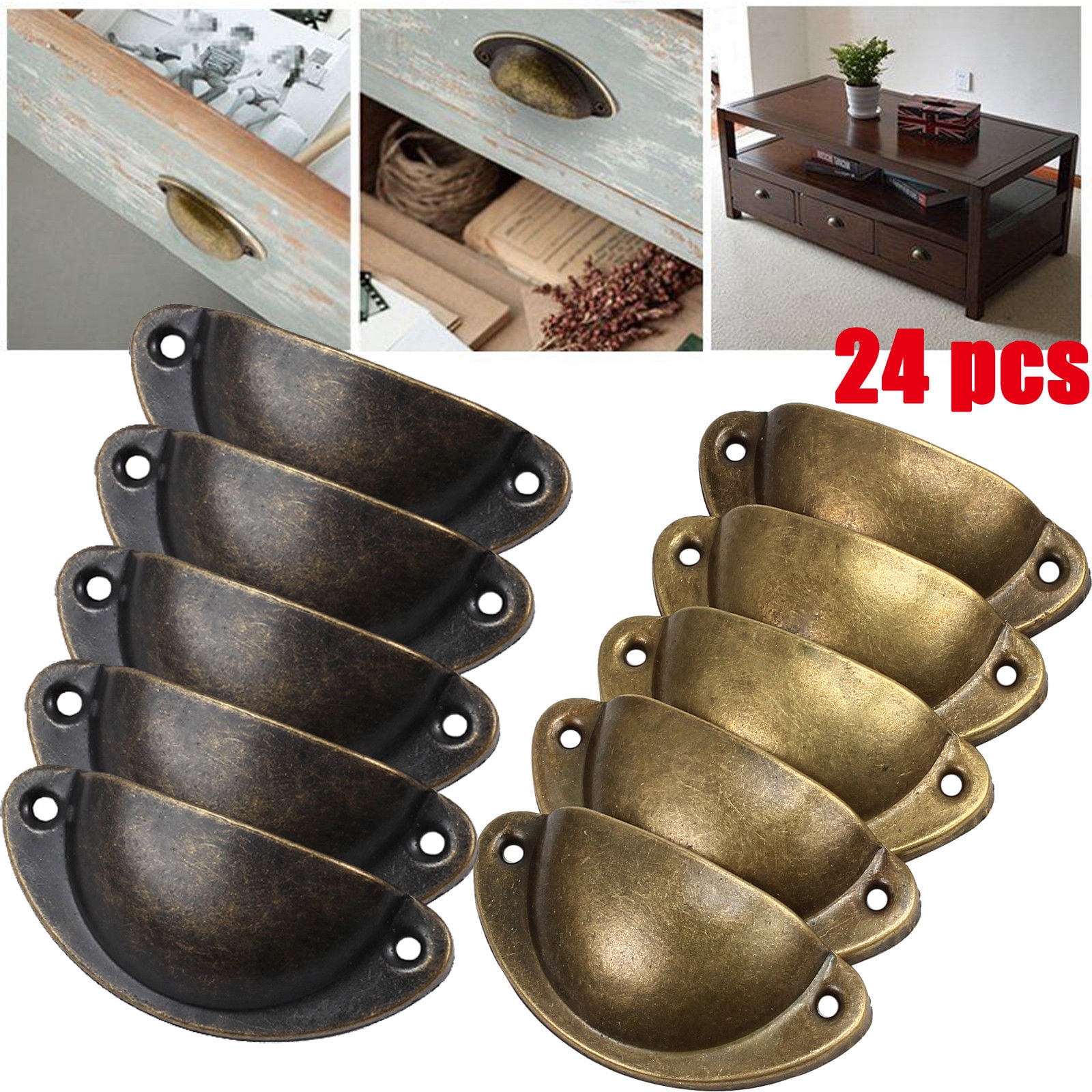 X1 Vintage Design Glass Door Knob Cabinet Drawer Handle Okna