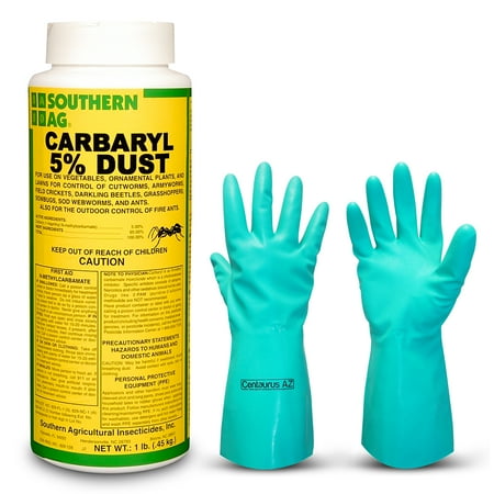 Southern AG Carbaryl 5% Dust Plant Pest Control Powders-Available with Centaurus AZ Gloves-1lbs