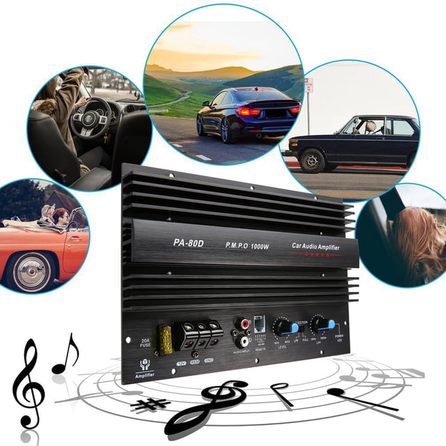 PA-80D 12V 1000W Car Audio High Power Amplifier Amp Board Powerful Subwoofer Bass Amp Car Player