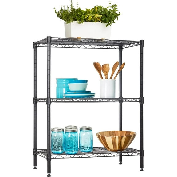 FDW Adjustable Storage Shelves Metal Storage Shelf(Black, 23Lx13.2Wx30.2H)